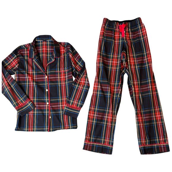 EUC J.Crew Vintage pajama set in Stewart (Classic) tartan Plaid Women’s Medium - Picture 2 of 8